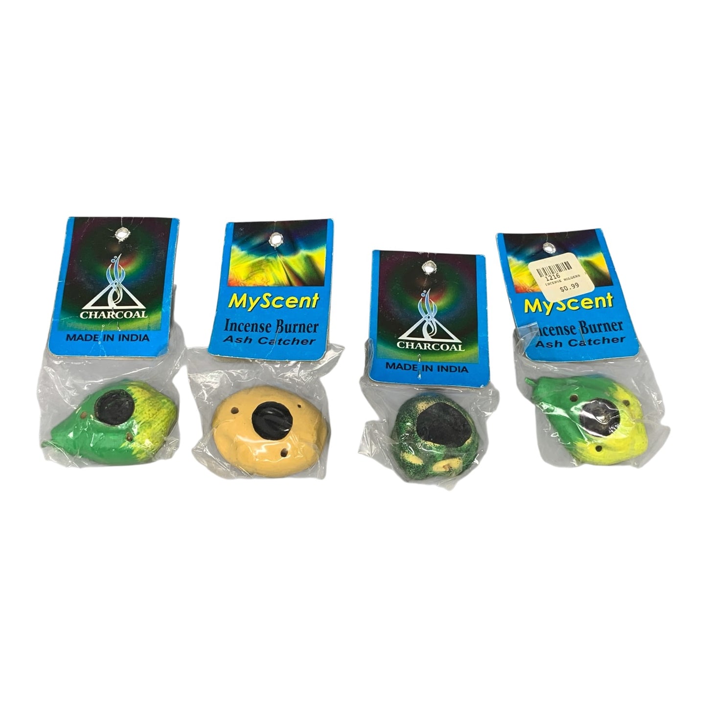 1216 - Set Of 4 Vintage Myscent Incense Holders Ash Catcher |Scent-24|