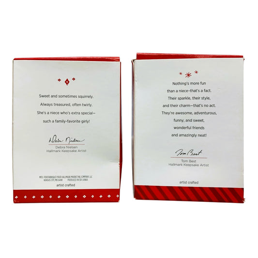 7370 - Set of 2 4 Inch My Sweet Niece Hallmark Keepsake Ornaments |Pod 1-66|