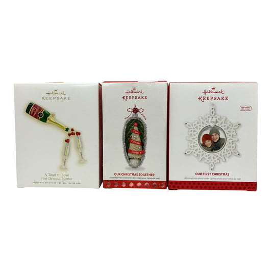 9406 - Three Piece A Toast To Our First Christmas Together Ornaments Set 5 |Pod 1-74|