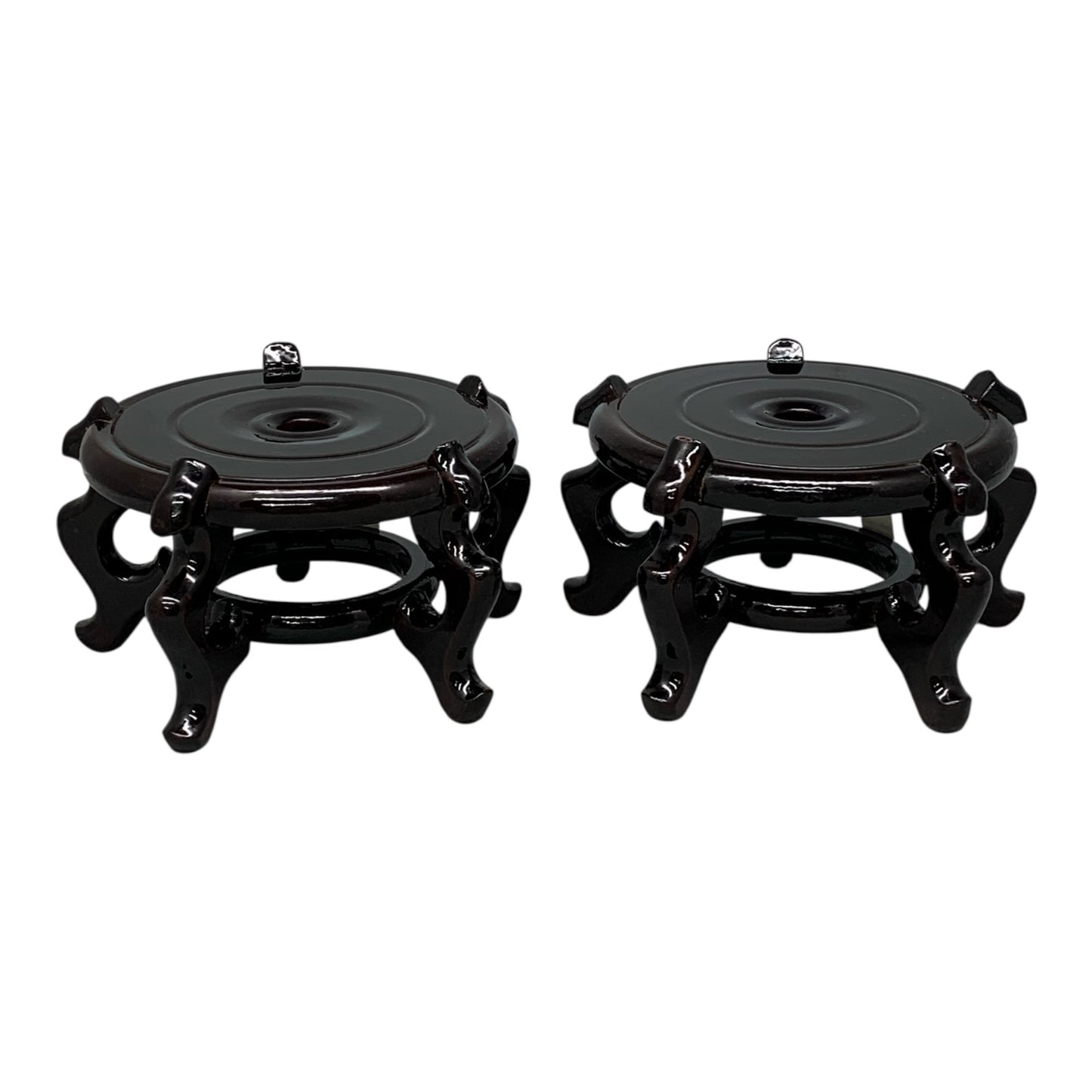 10130 - 7" Dark Brown Wood Table-top Display Stand Chinese Style Pedestal |TBD|