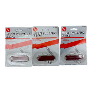 10227 -Set of Three Red 6 Function Pocket Knife |80|
