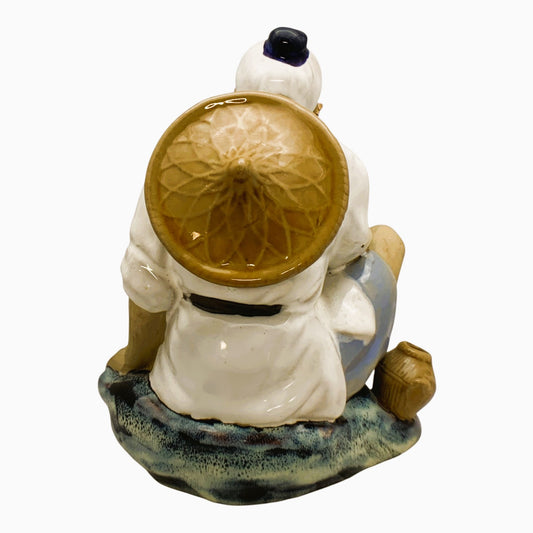 12356 - 7" Chinese Shiwan Mudman Fisherman Figurine |Z-D|Z-E|