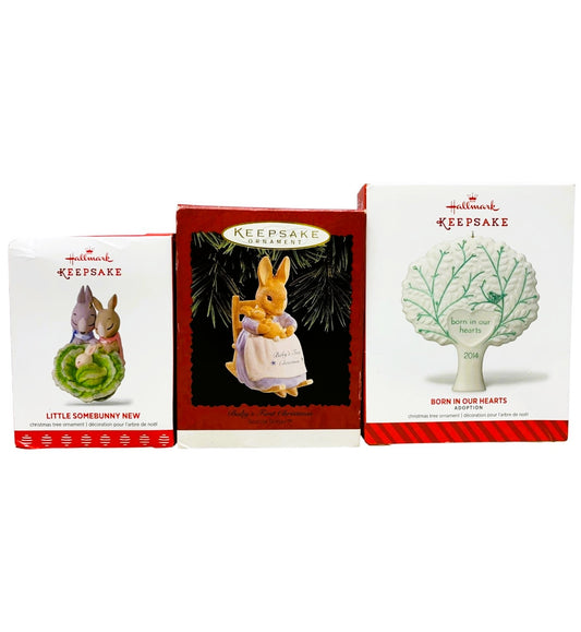 13246 - Set of 3 Somebunny’s (Adoption) First Christmas Ornaments Set 5" |Pod 1-74|