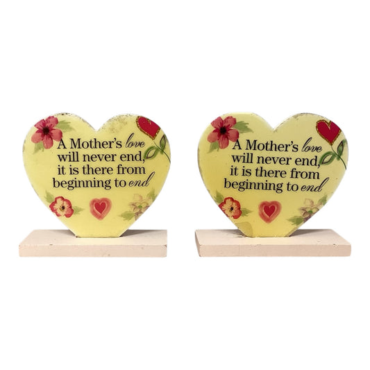 14420 - Set of 2 A Mother's Love Heart Plaque |17-26|