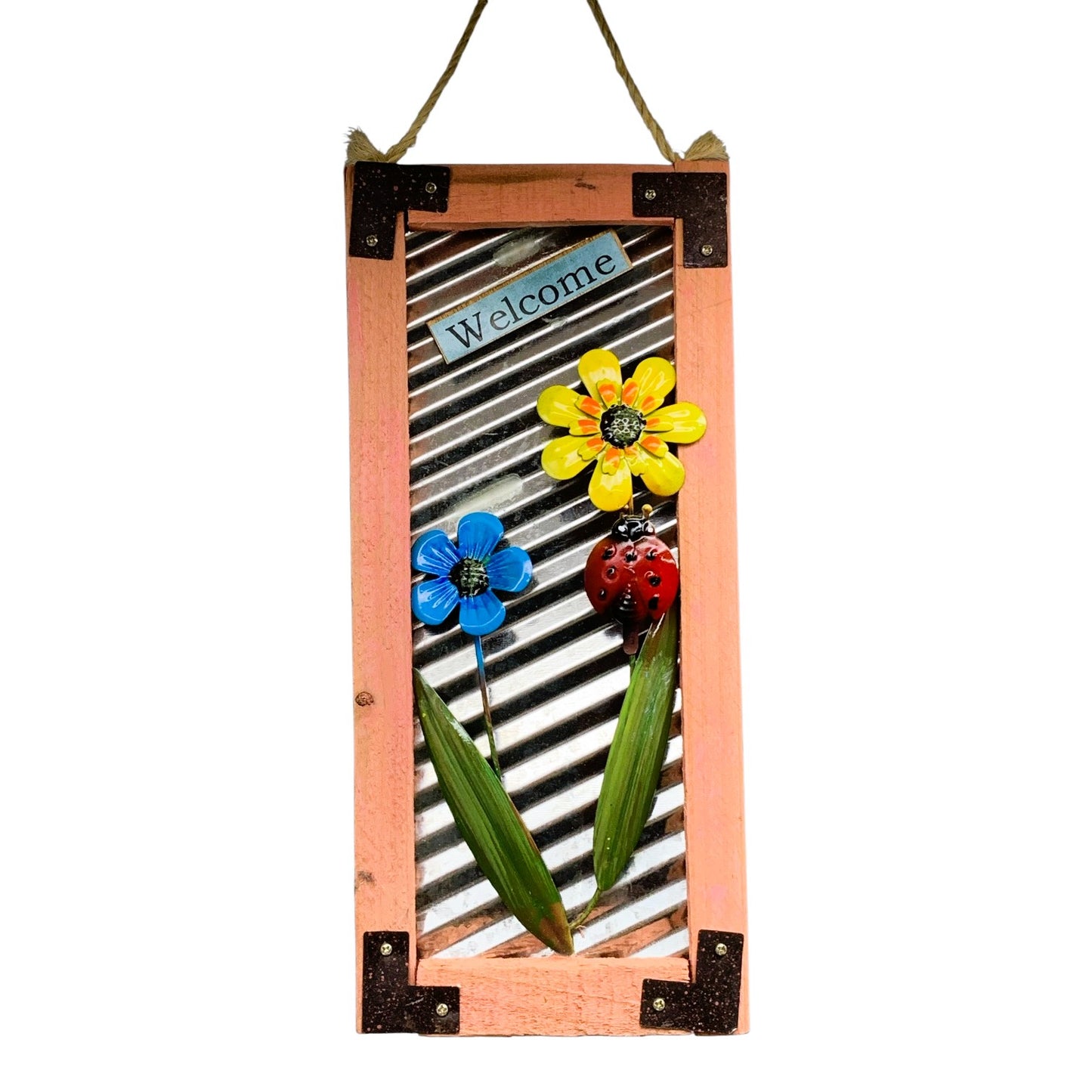 16068 - 11" Tin Welcome Sign w Ladybug |TBD|