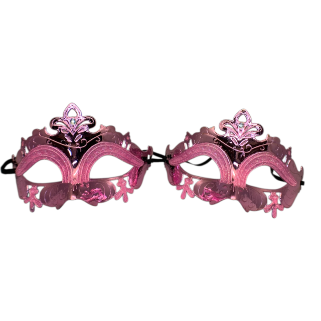 18728 - Small 7" Pink Shimmering Eye Mask for Parties & Masquerade Balls |Pod 2-23|