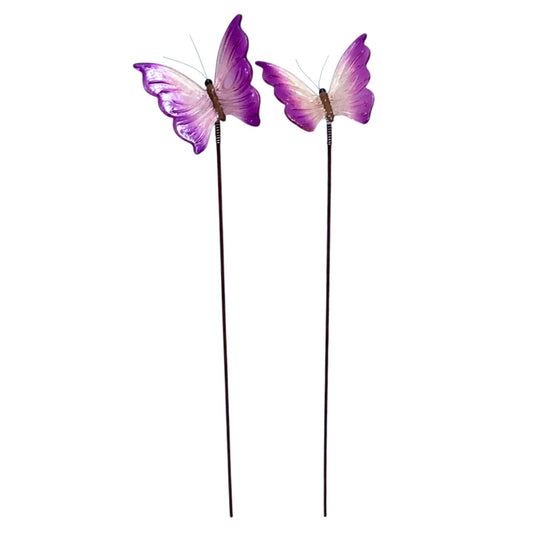20946 - Set of Three 12" Pink & Purple Butterfly Garden Stake |G-15|