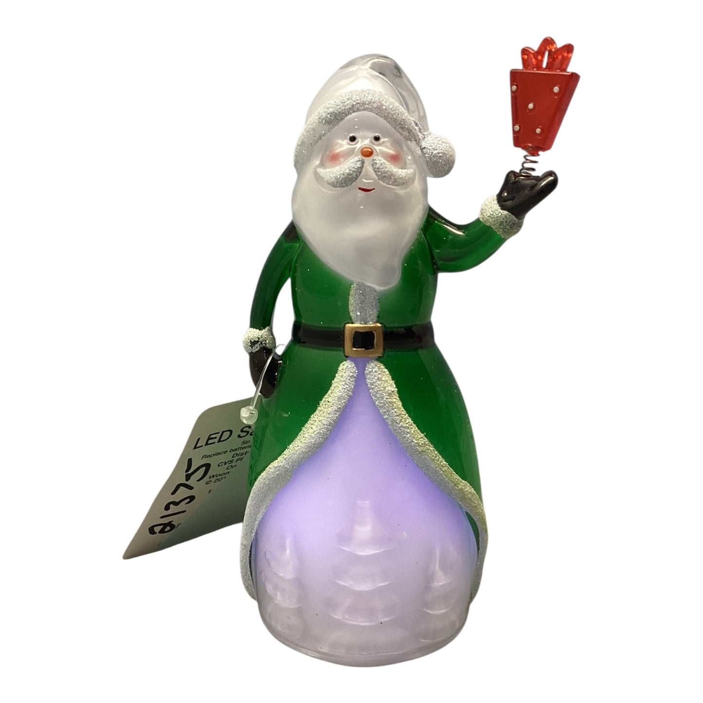 21375 - Set of Three 5" Red and Green LED Santa Acrylic |Pod 2-62|