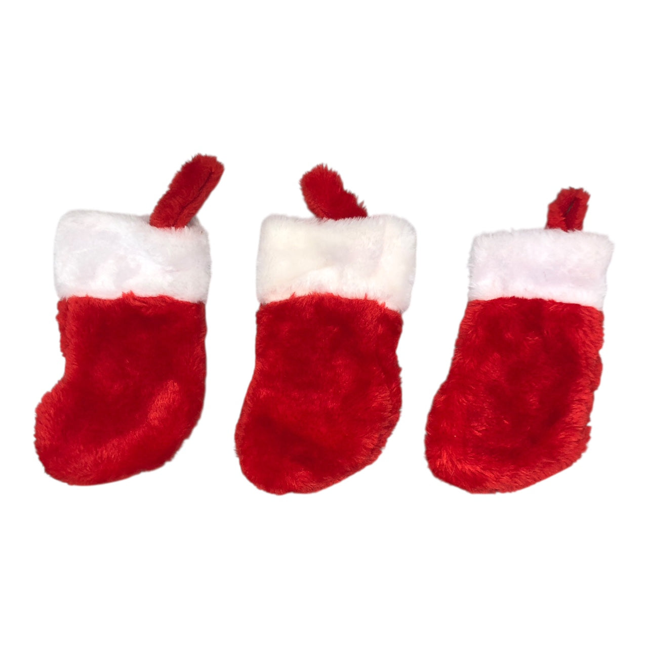 23564 - 7" Red & White Plush Christmas Stocking Set |Pod 2-54|