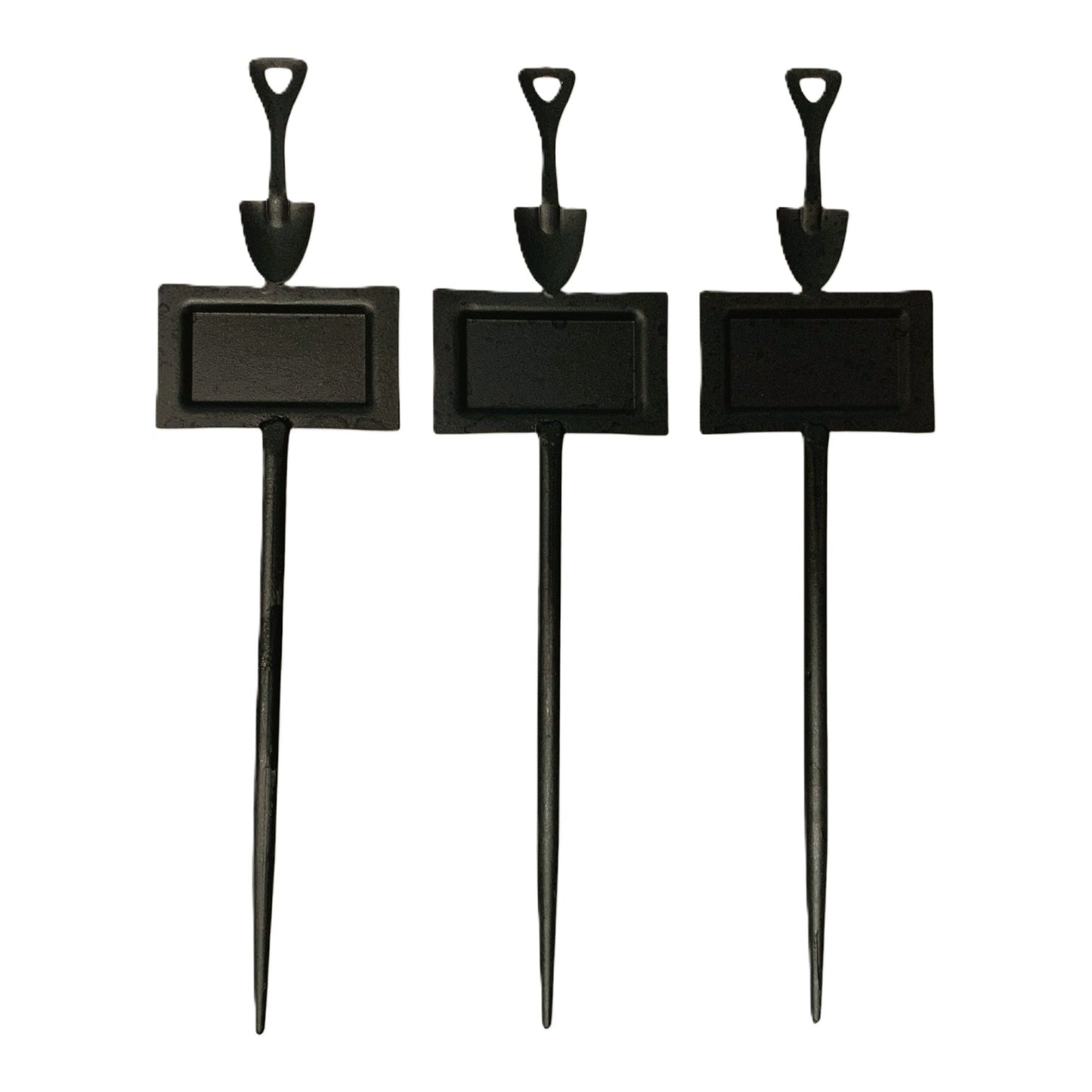 25933 - Set of Three Rustic Metal Plant Markers 10-Inch Flower Garden Stakes |9-20|