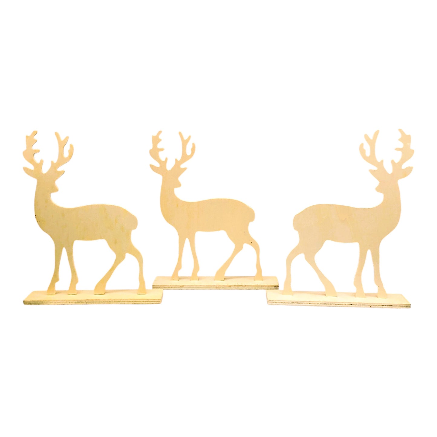28568 - Set of 3 8" Standing Reindeer Wood Craft |Pod 2-59|
