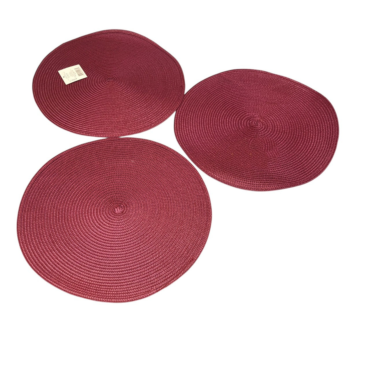 29999 - SET OF THREE 15" Burgundy Round Placemats |4-30|