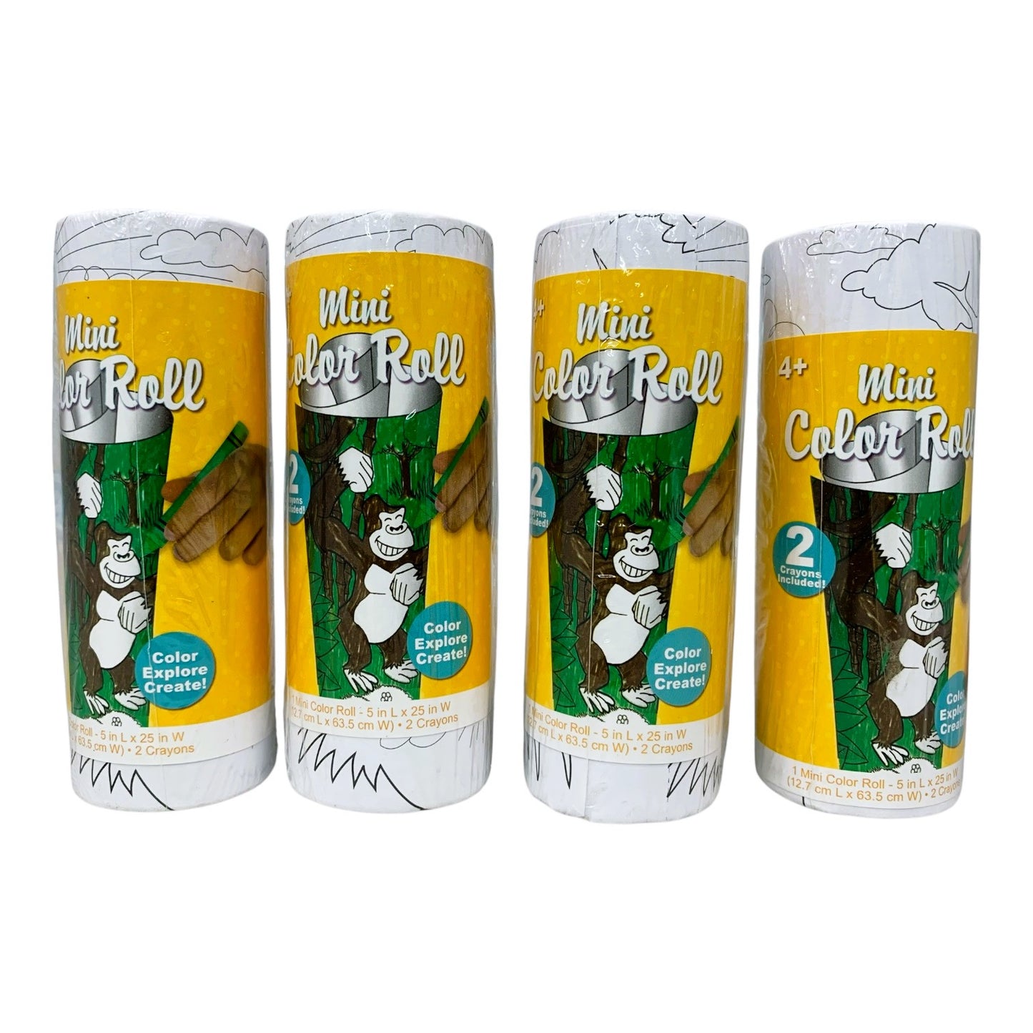 30166 - 4 Packs of Mini Color 25" Roll Gorilla |12-25|