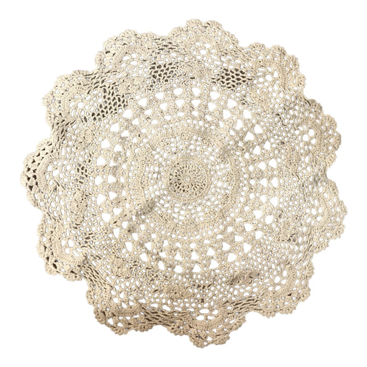 30391 - Ecru 11" Round hand crochet Doily |8-10|