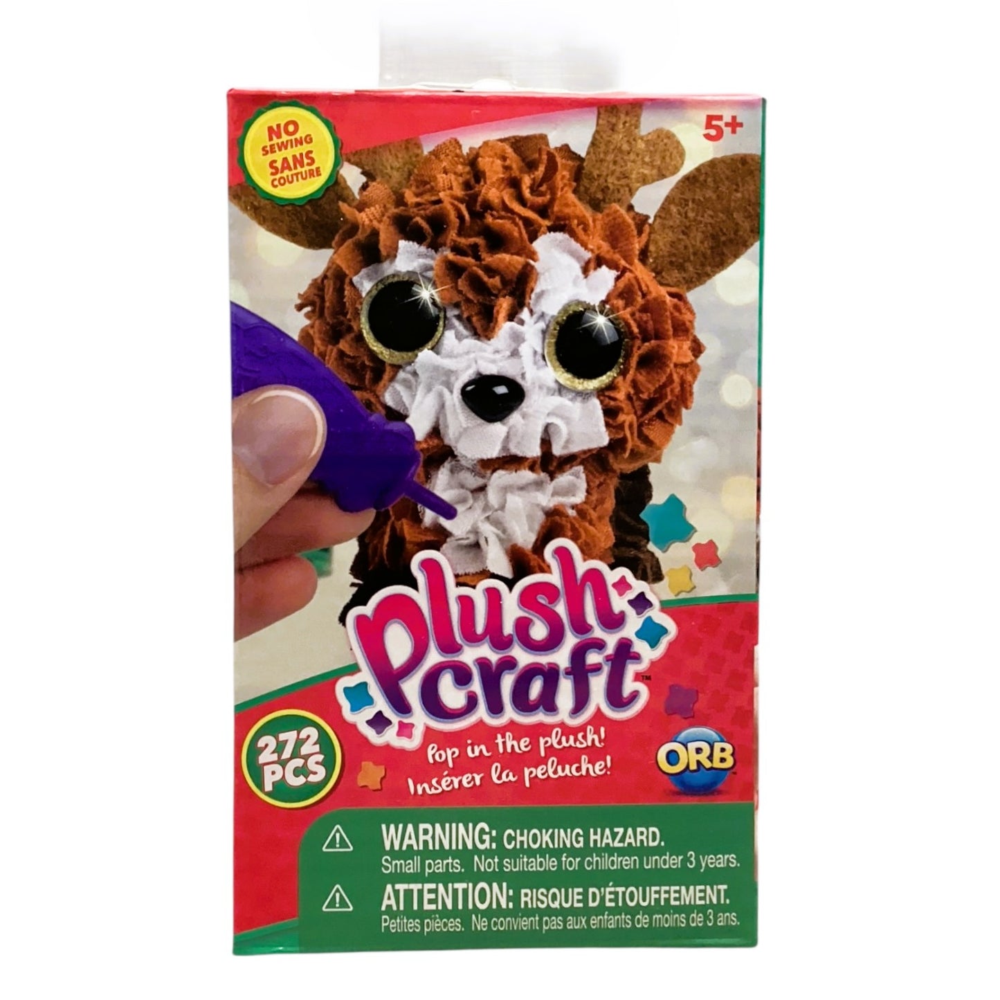 32532 - Plush White And Brown Craft Puppy Toy 272pc Handmade Playmate With Soft Textures |GR-38|