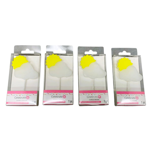 33074 - Set of 4 Cloud Sun Cake Topper Candle - |Scents 23|