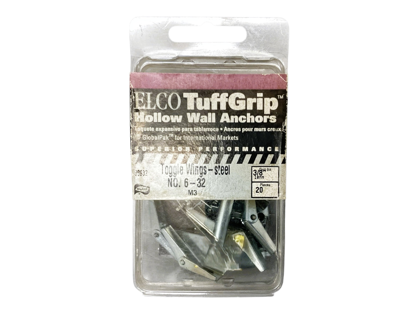 36768 - Set of 3 - Elco TuffGrip Hollow Wall Anchors No. 6-32 3/8 60 Pc Total |9-7| |11-12|
