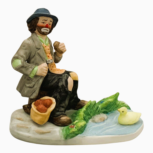 37001 - Set of 2 Emmett Kelly Figurines Near Pond with Duck |19-26|
