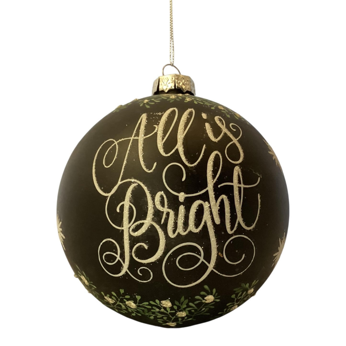 39523 - All Is Bright Black and White Large 4" Ornament |Pod 1-77|
