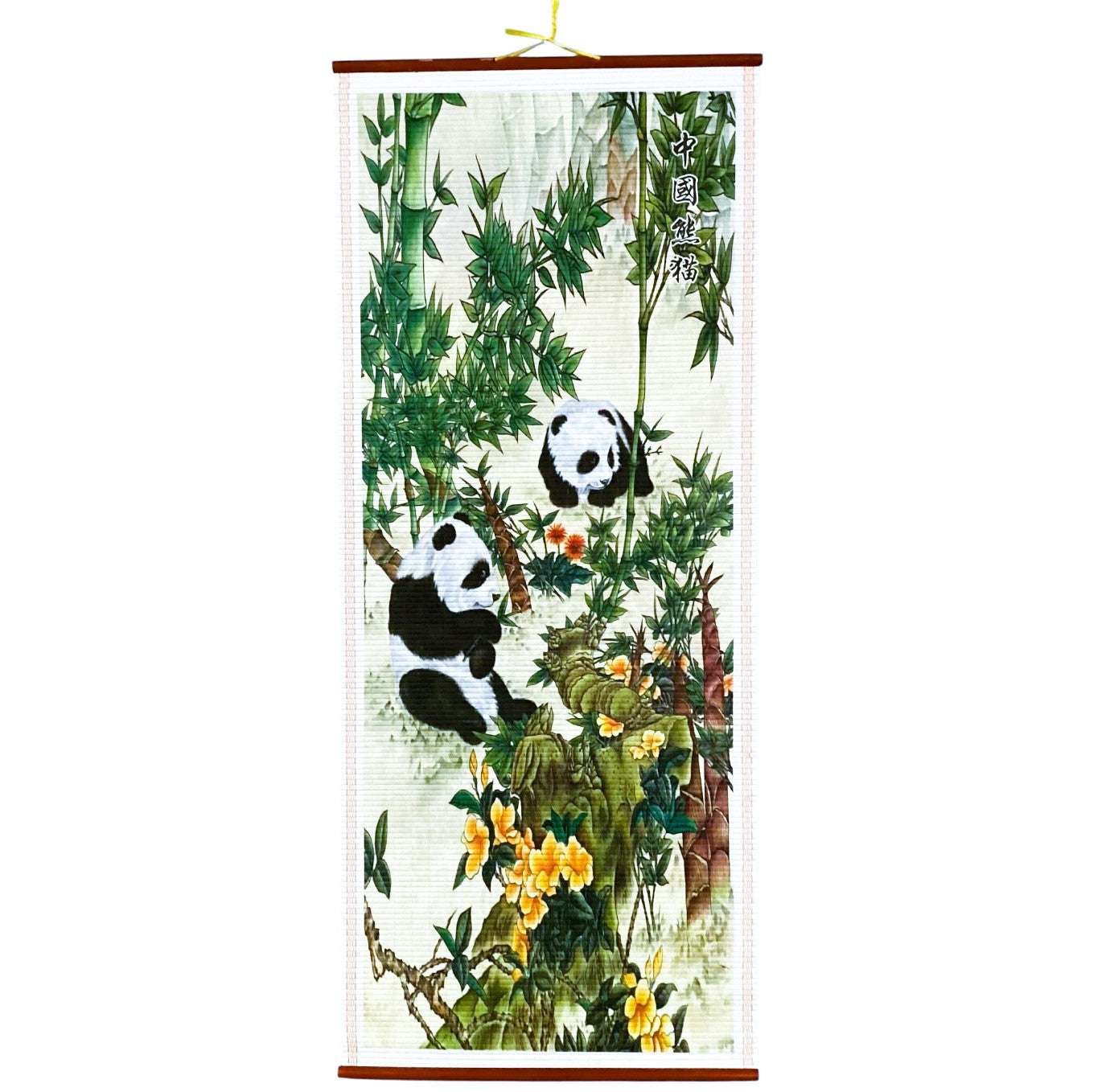 43363 - 12X30" Rattan Pandas Scroll |W-39|