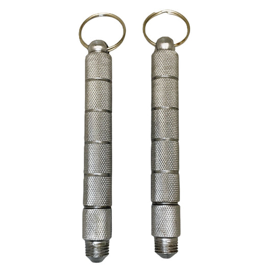 48219 - 4" Silver Kubaton Set of 2 With Integrated Knife |86|
