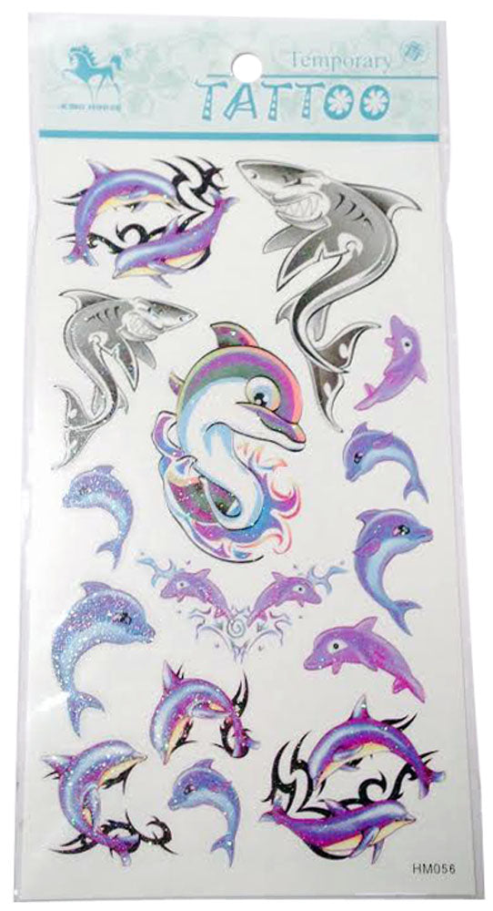 10003 - Temp Tattoo Dolphin Shark - |File-17|