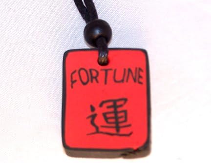 10101 - Necklace Fortune Red/Black Clay - |Clear-183|
