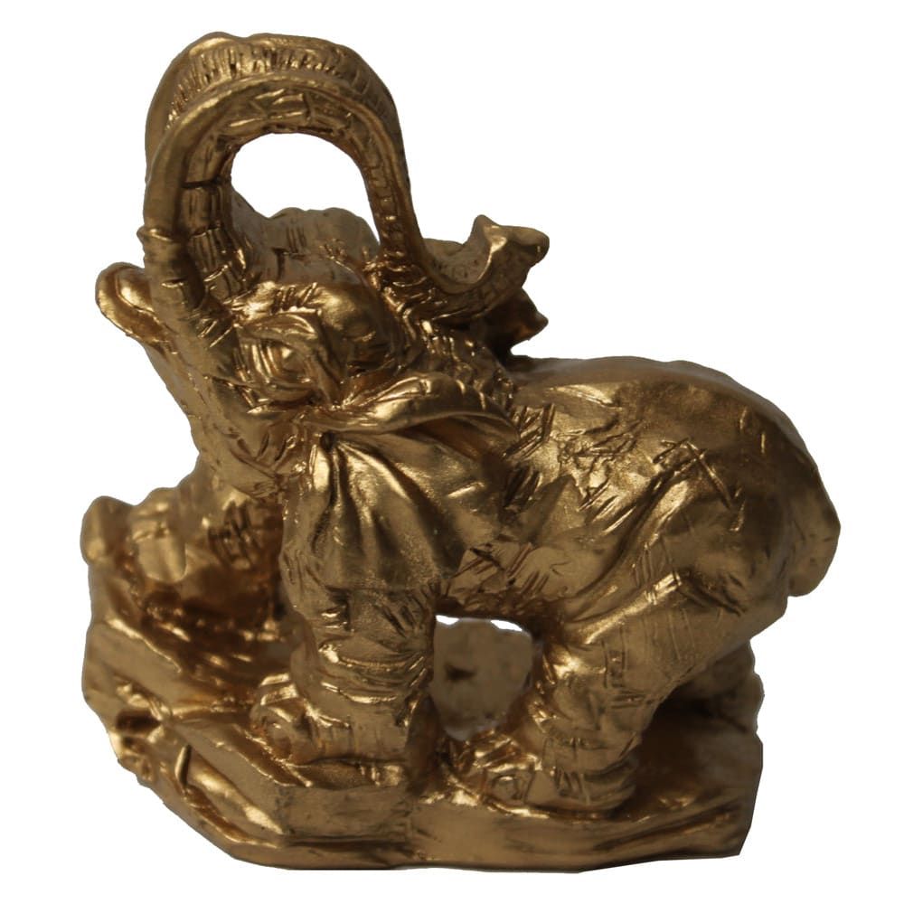 1015 - 3" Gold Elephant - Curl Trunk 1 - |Z-32|