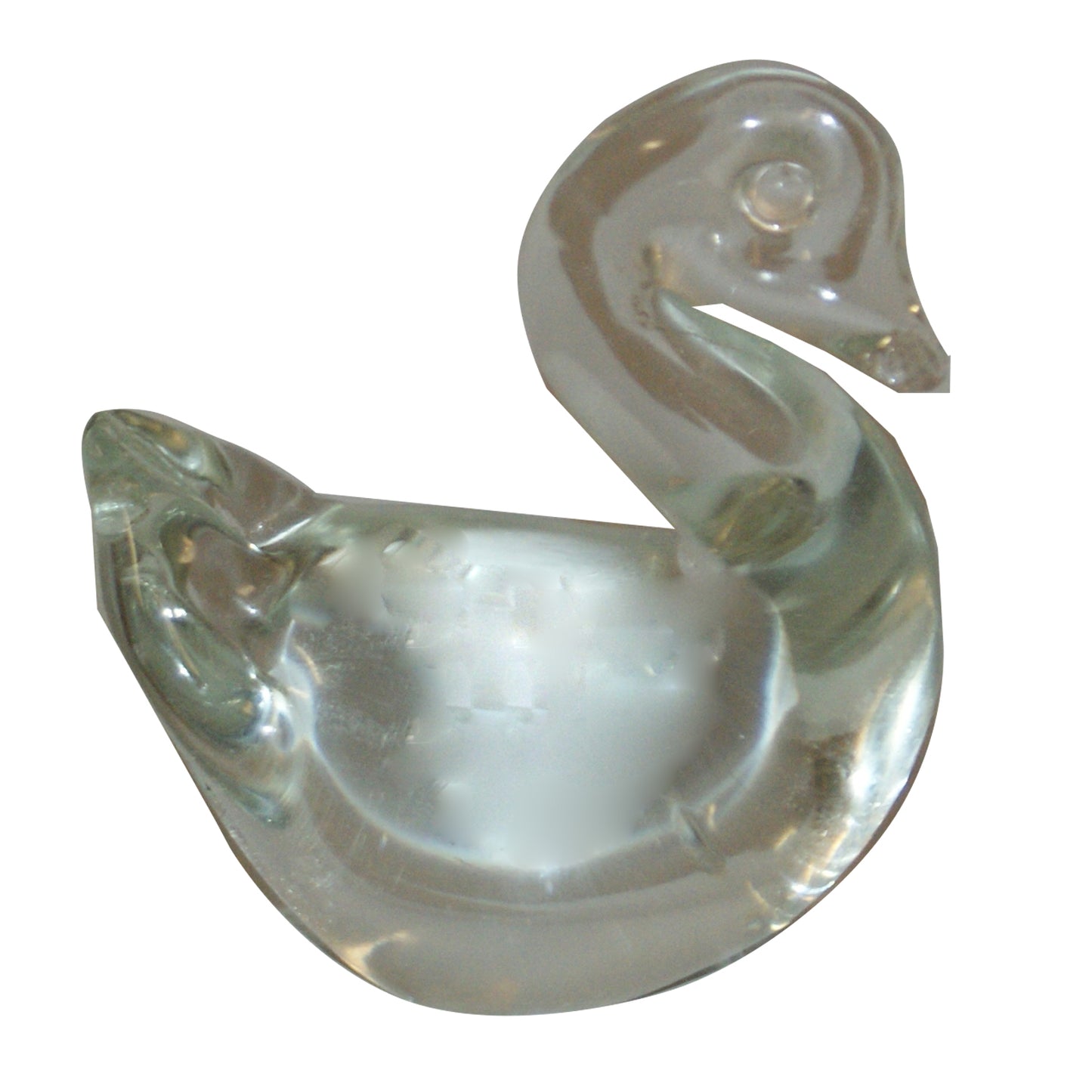 1018 - 2" Clear Glass Swan - |2-14|