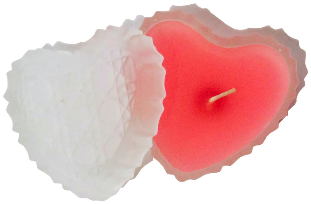 10185 - Frosty Scented Heart Candles-Two Pack |12-14|