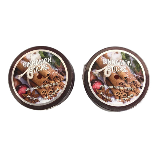 10490 - 2 Pack 3oz Cinnamon Candle - Red Frosted |Scent-13|