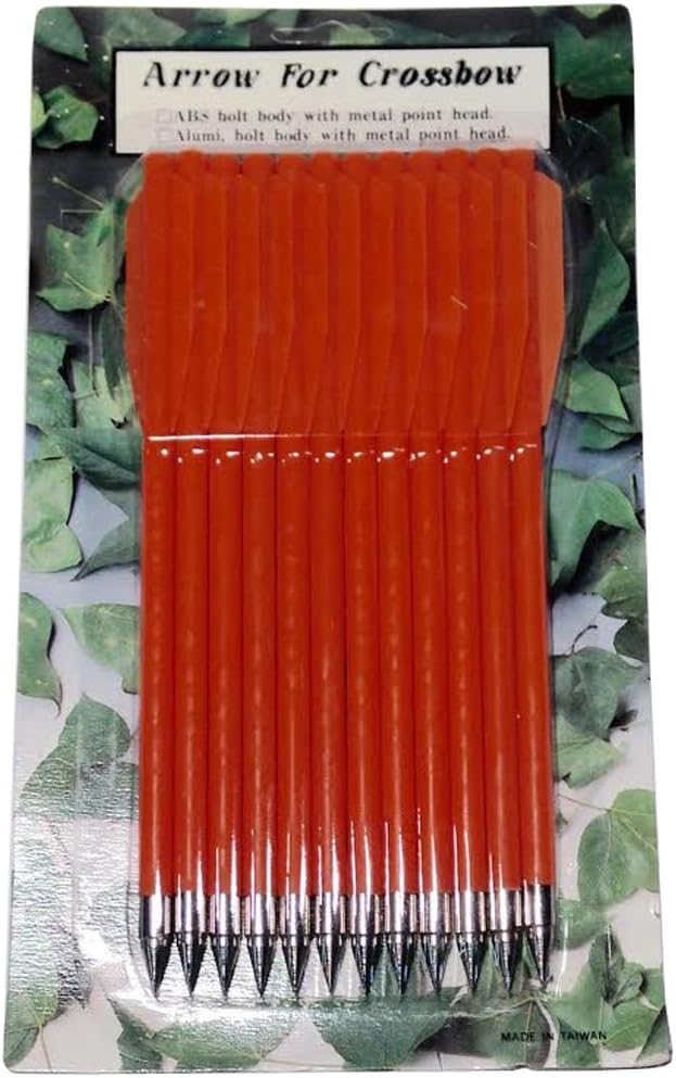10792 - Orange Crossbow Bolts, 12 Pack Plastic for 50 Lb Crossbows 7" |81|