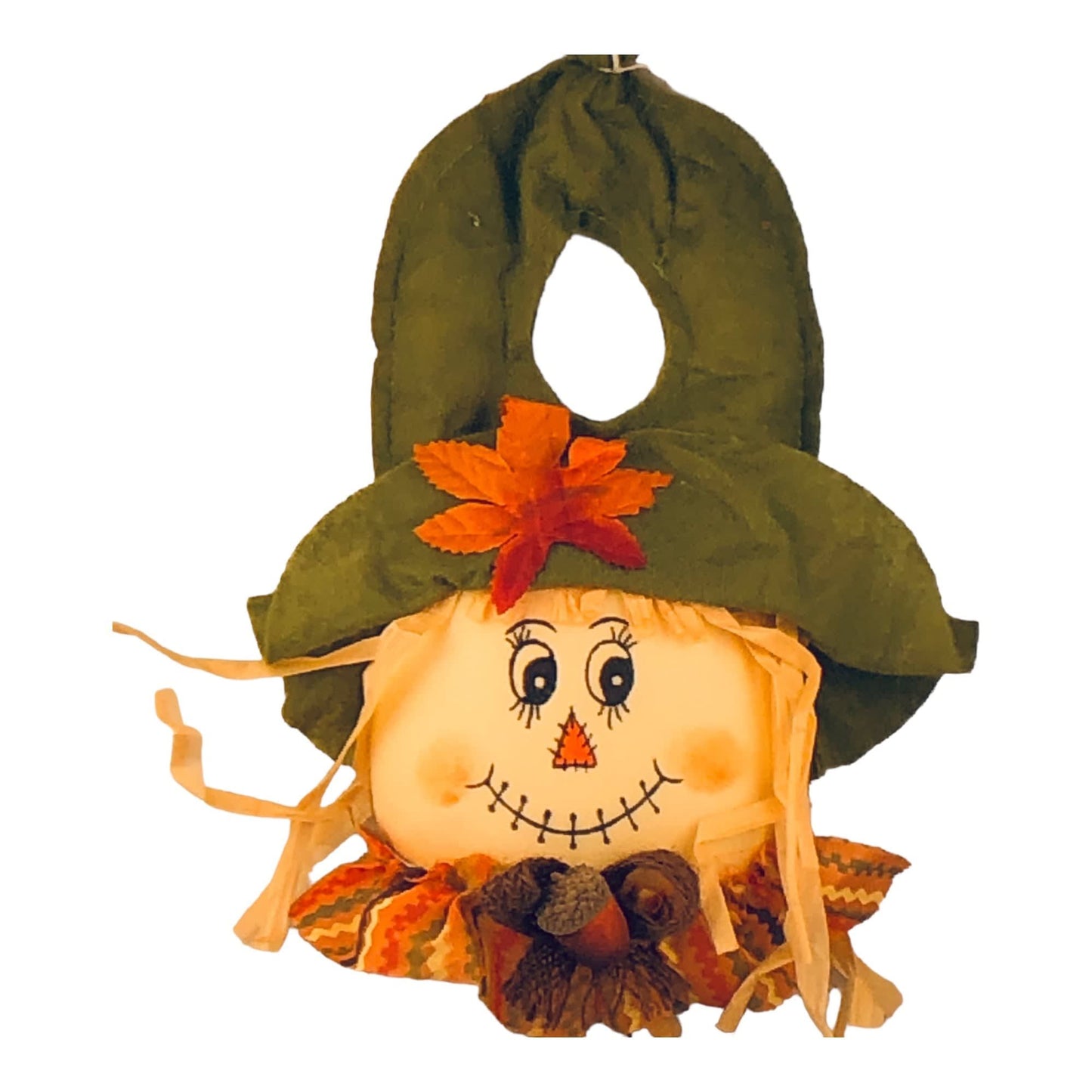 1096 - Scarecrow Door Hanger with Green Hat with Oak Leaf - |Pod 1-2|