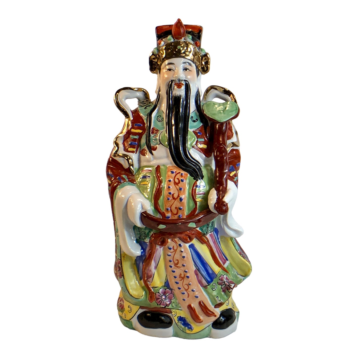 11459 - 15-Inch Vibrant Color Luk God Glazed Ceramic Statue with Free Shipping |4-13|
