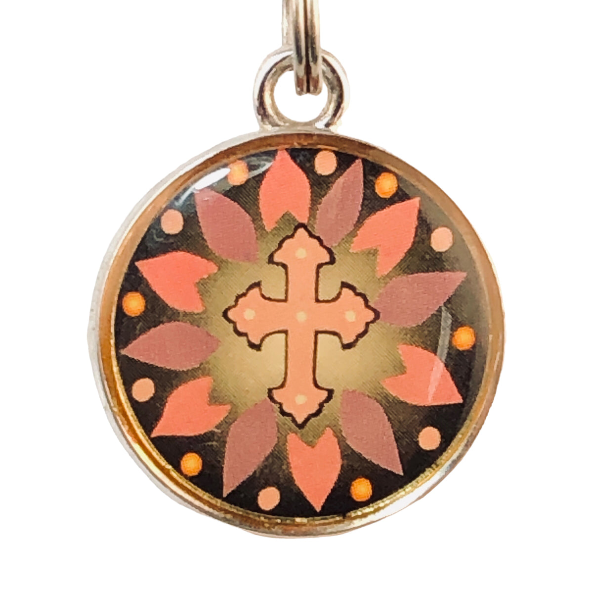 11531 - Circle Charm with Cross Design - |Clear 97|