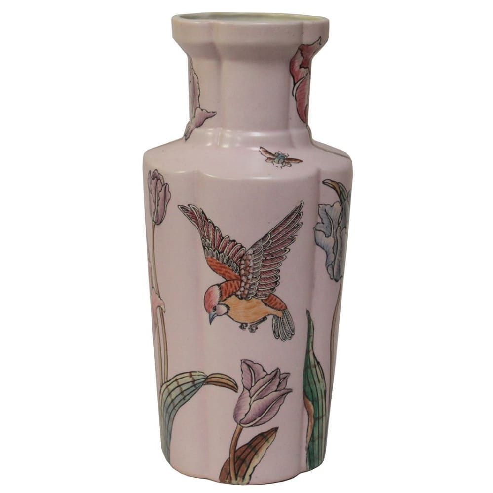 1154 - 15" Flower Bird Vase Pink - |Store 3|