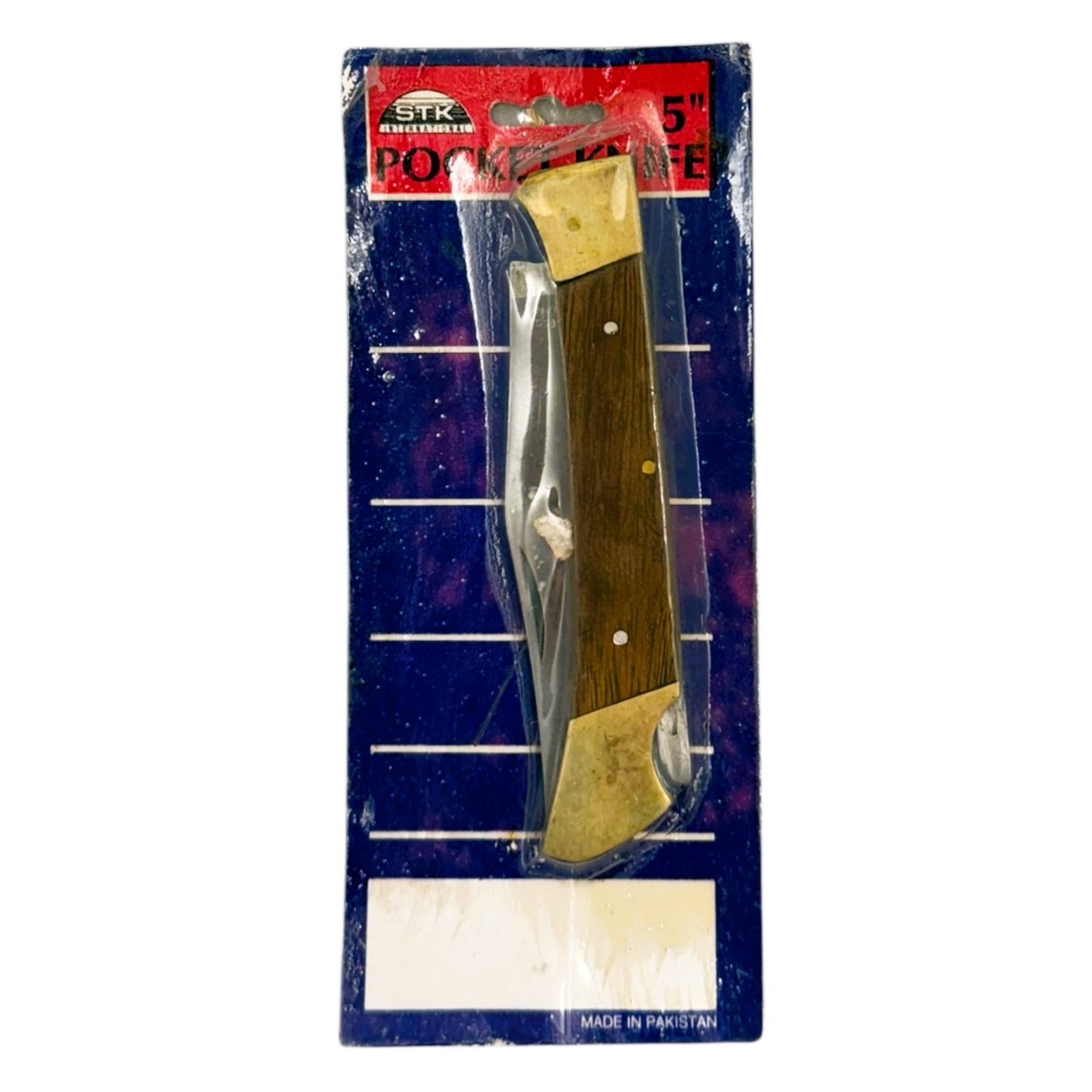 11661 - 5" Wood Brass Pocket Knife |81|