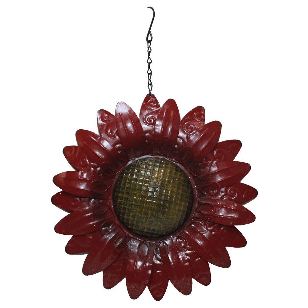 1221 - Red Flower Tin Outdoor Decor - |Chime Wall|