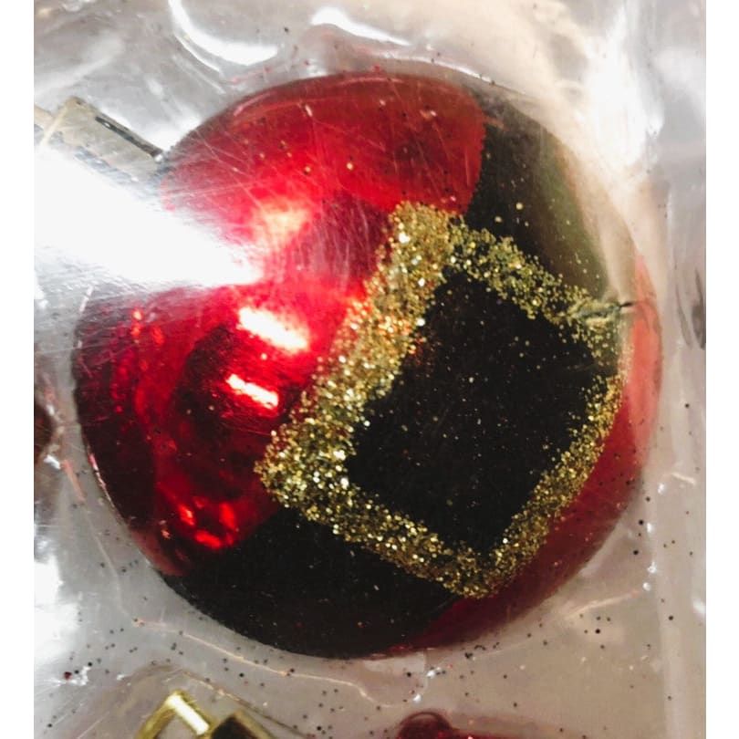 1236 - Set of 12 Santa Belts Bulb Ornaments for Christmas Tree Holiday Decor |Pod 1-80|