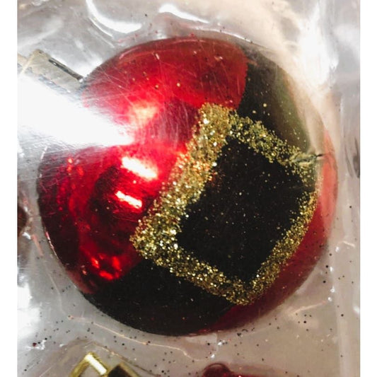 1236 - Set of 12 Santa Belts Bulb Ornaments for Christmas Tree Holiday Decor |Pod 1-80|
