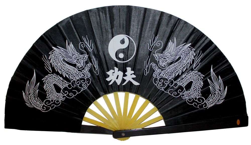 13049 - 13" Black Fan Yin Yang Dragons |12.24.5|