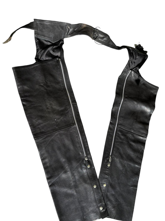 13445 - Black Leather Chaps - |H-46|