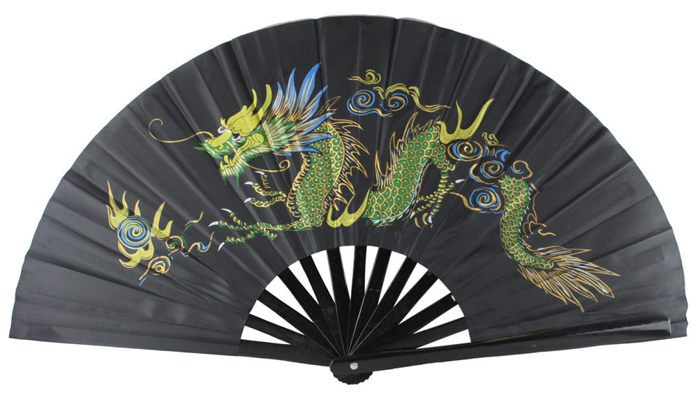 13460 - 13" Black Dragon Fan Bamboo - 25-B : CS CHILL BILL