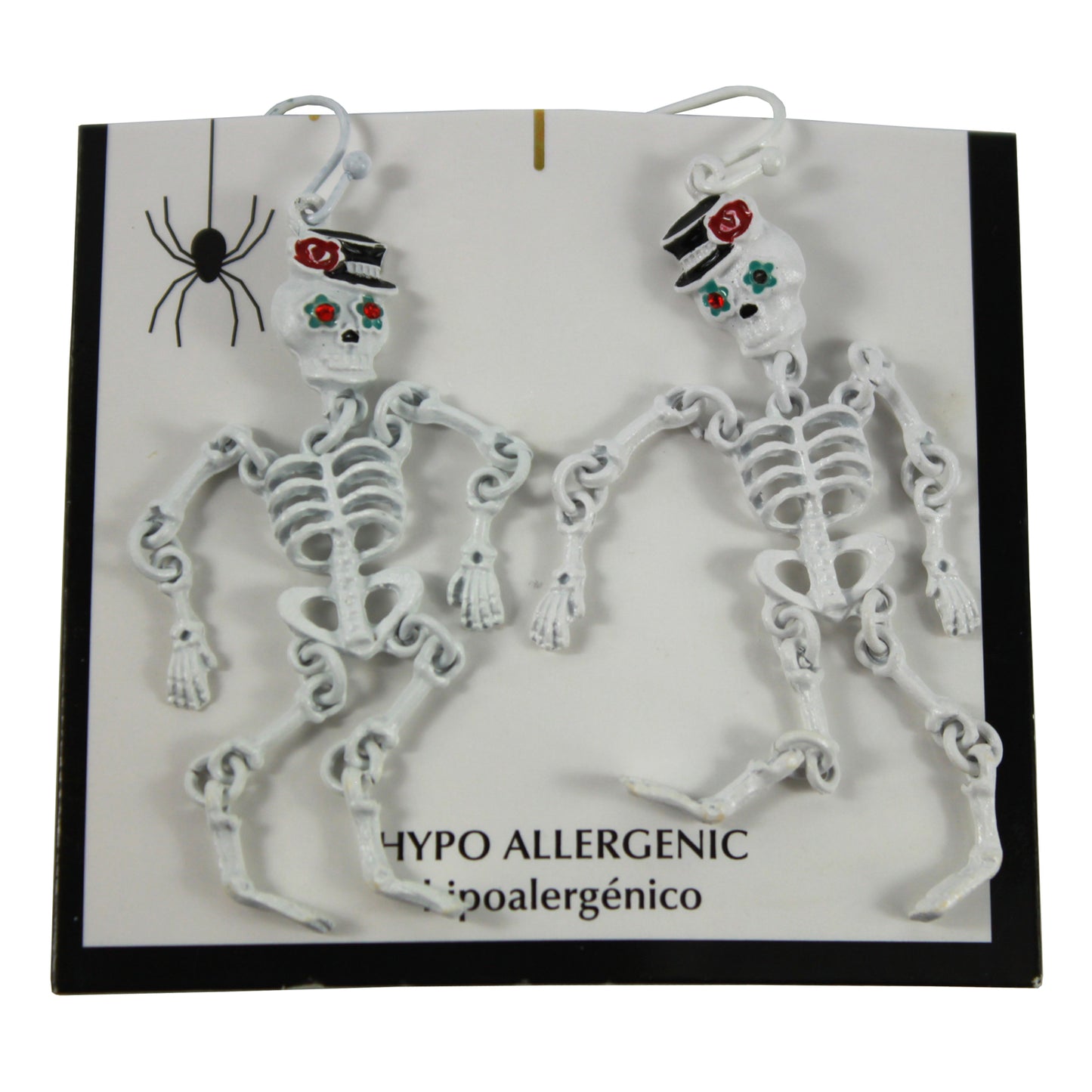13522 - Earrings White Skeleton - |Clear-158|