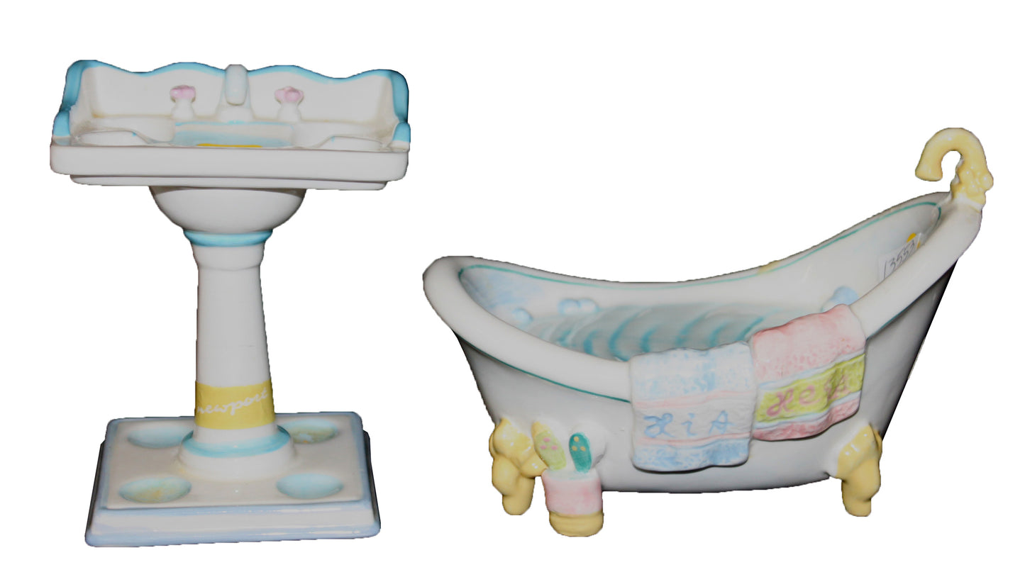 13553 - Set Soap Dish Toothbrush Holder
