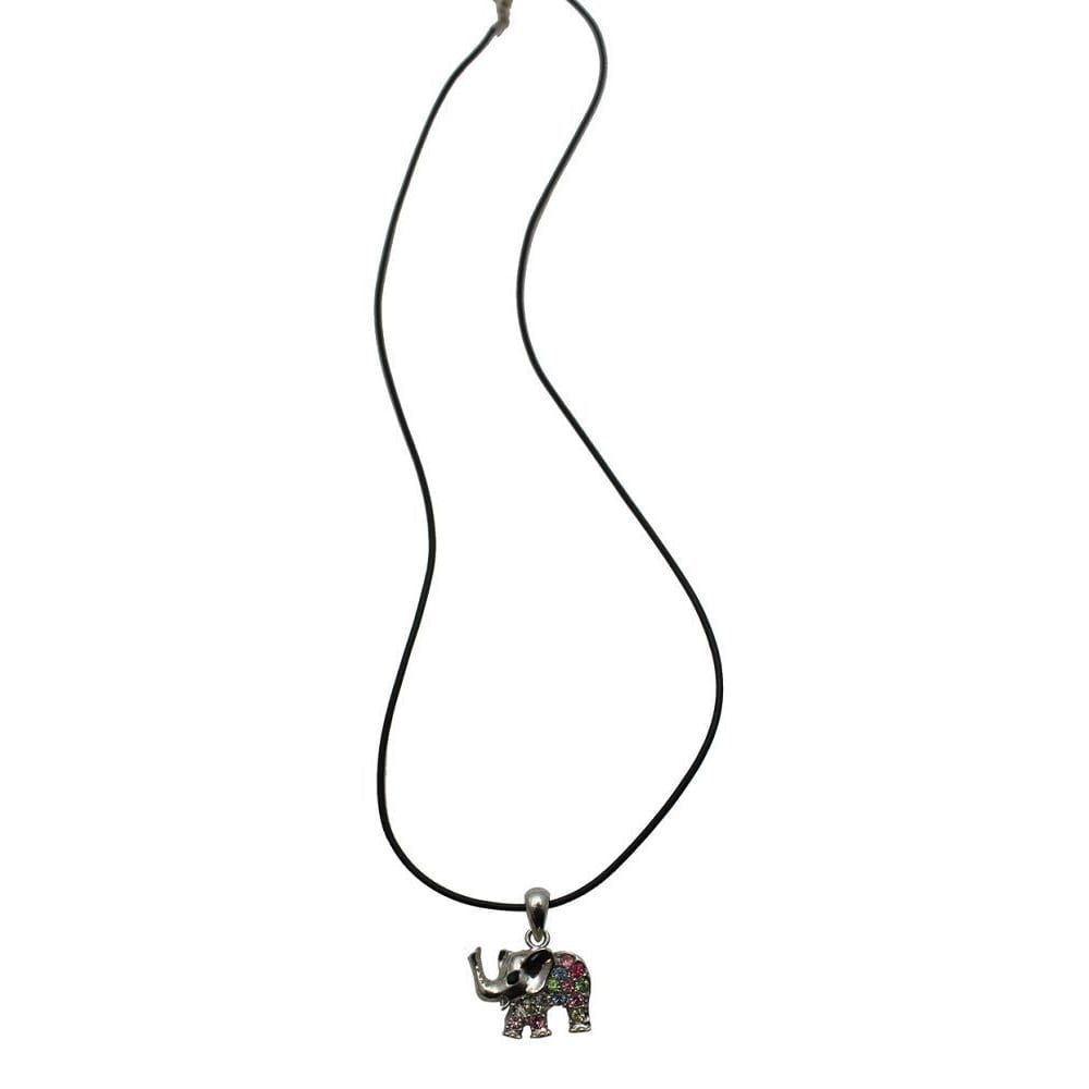 1356 - Necklace Elephant Multi Crystal - |Clear-94|