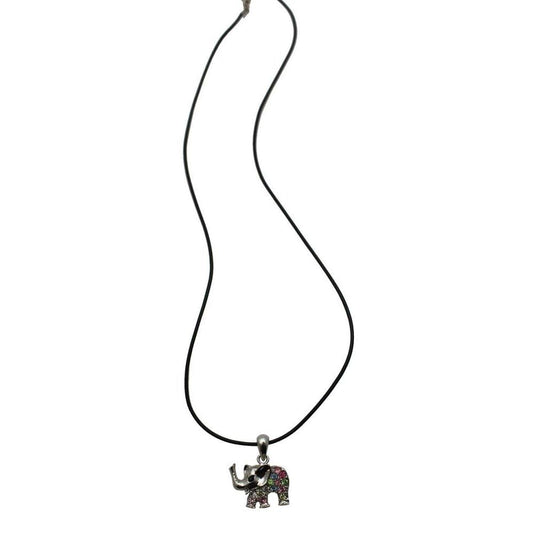 1356 - Necklace Elephant Multi Crystal - |Clear-94|