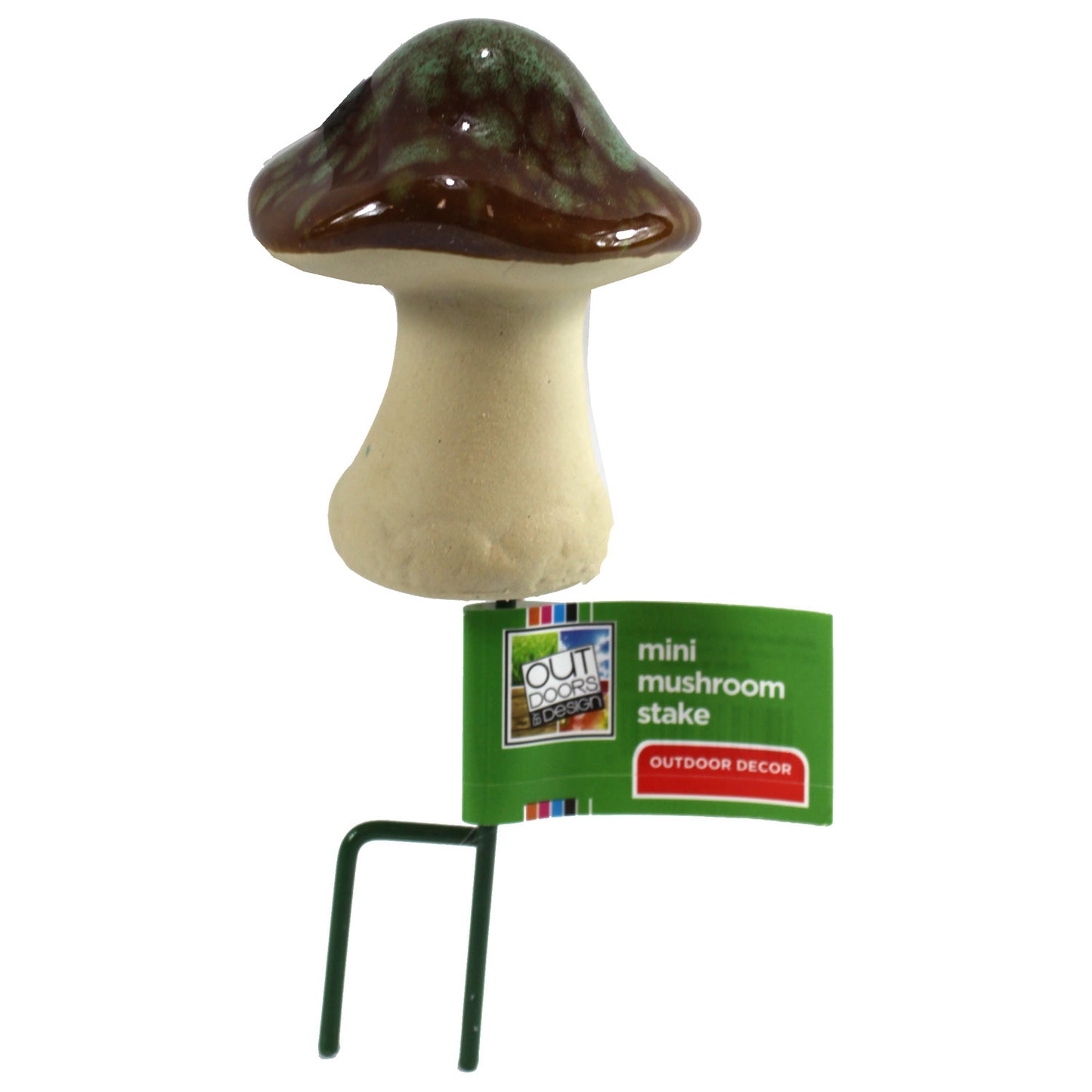 13598 -Set of 7 3" Ceramic Mushroom Green Splash |17-26|