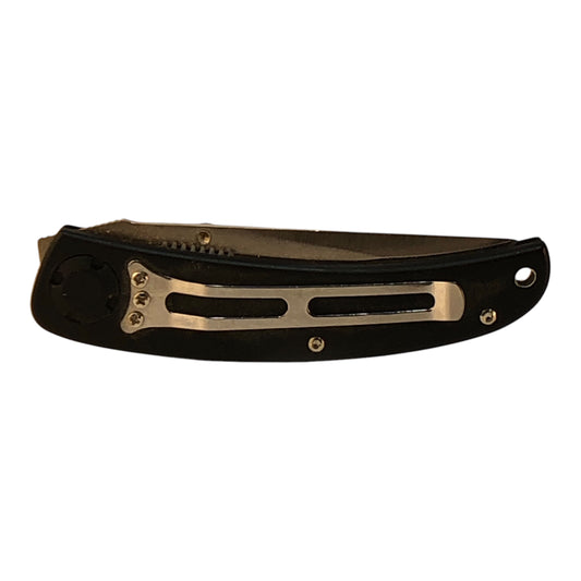13616 - 7.5" Open Black Pocket Flat 4" Closed Stainless With Belt Clip |105|Store|