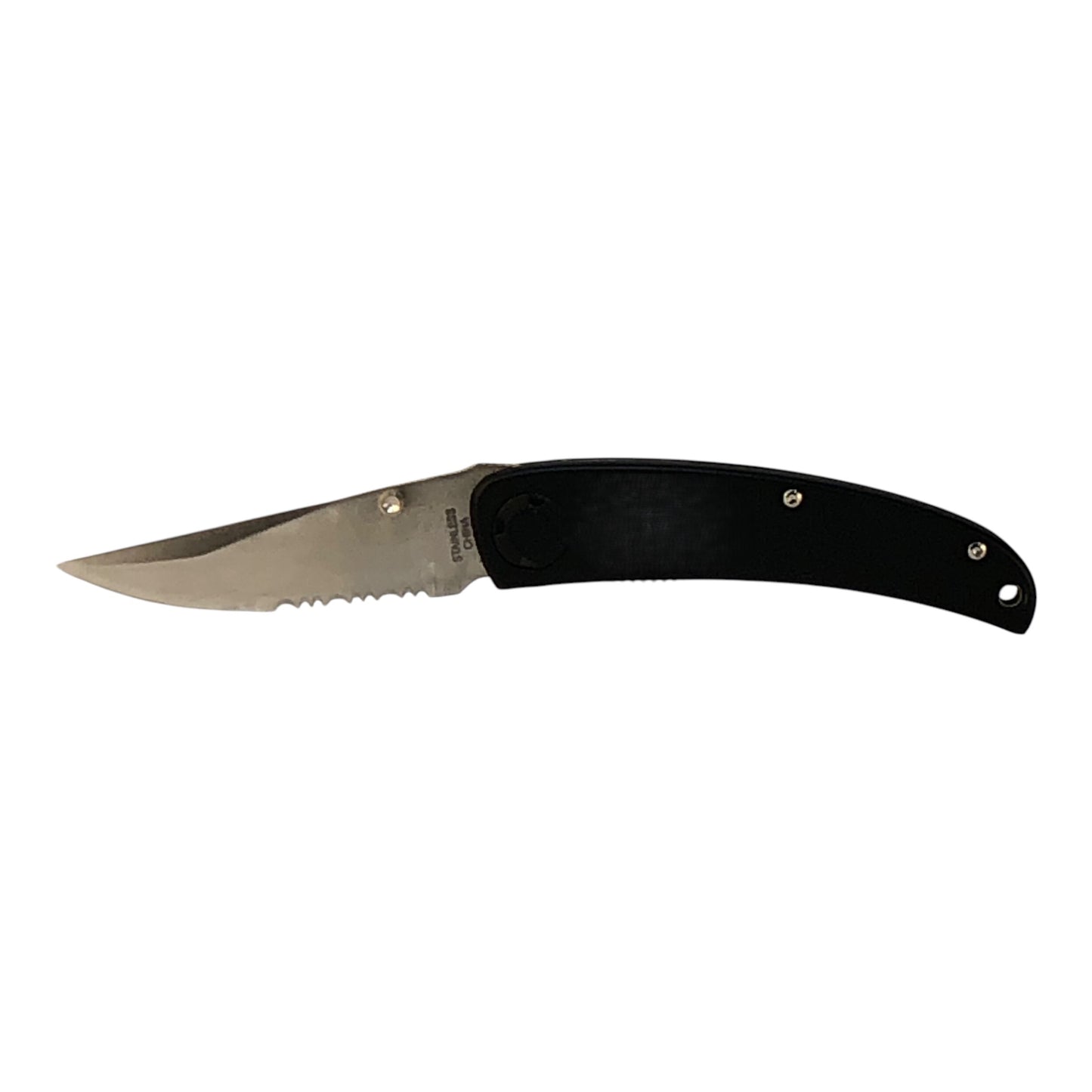 13616 - 7.5" Open Black Pocket Flat 4" Closed Stainless With Belt Clip |105|Store|